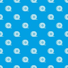 Poster - Abs or pla filament coil pattern repeat seamless in blue color for any design. Vector geometric illustration
