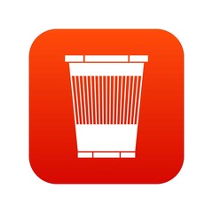 Poster - Trash can icon digital red for any design isolated on white vector illustration