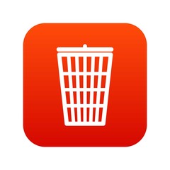 Poster - Trash can icon digital red for any design isolated on white vector illustration