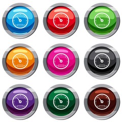 Poster - Speedometer set icon isolated on white. 9 icon collection vector illustration