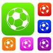 © ylivdesign - Soccer ball set icon in different colors isolated vector illustration. Premium collection