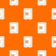 Poster - Safety deposit box pattern repeat seamless in orange color for any design. Vector geometric illustration