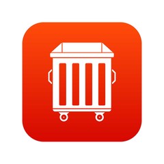 Poster - Dumpster on wheels icon digital red for any design isolated on white vector illustration
