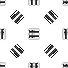 Poster - Database pattern repeat seamless in black color for any design. Vector geometric illustration
