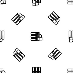 Poster - Database with padlock pattern repeat seamless in black color for any design. Vector geometric illustration