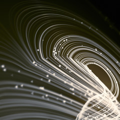 Poster - Magic wavy rings with on a dark background. 3d rendering