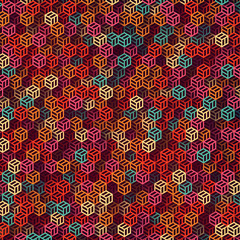 Aufkleber - Multicolored abstract surface pattern. Computer generated composition. 3d rendering