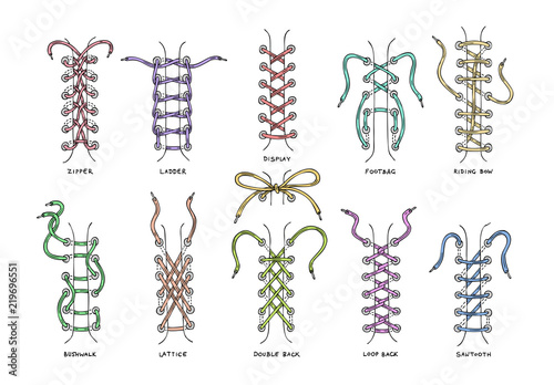Shoelaces vector shoestring or shoe-laces and fashion accessory for footwear or Tableau sur Toile