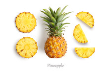 Fresh Whole And Cut Pineapple