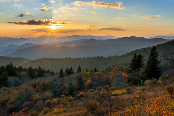 Blue Ridge Mountains scenic sunset