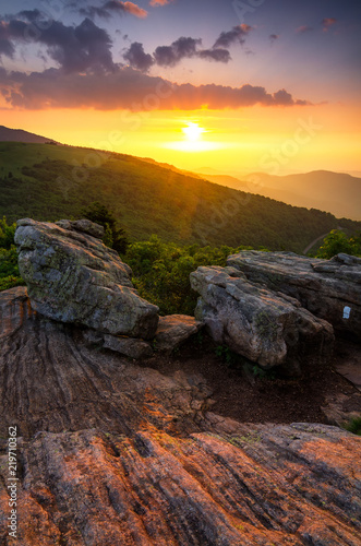 Fotomural Summer sunset along Appalachian Trail, Tennessee