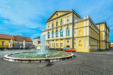 Wall Mural - Varazdin town Croatia. / Scenic view at old famous architecture in Varazdin town, Northern Croatia landmarks.