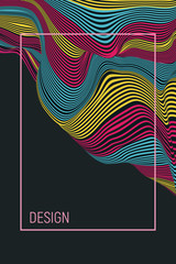 Poster - Abstract colorful wavy background. Pattern with optical illusion. Textbook, booklet or brochure mockup. Cover design template. Futuristic vector illustration.