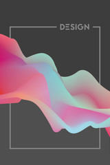 Poster - 3D wavy abstract background. Dynamic Effect. Futuristic Technology Style. Motion Vector Illustration. Background for banner, flyer, book, cover, poster.