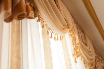 luxurious curtain background in the house