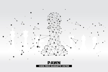Poster - low polygon dot connected line of pawn chess piece vector. icon for planning and strategy thinking