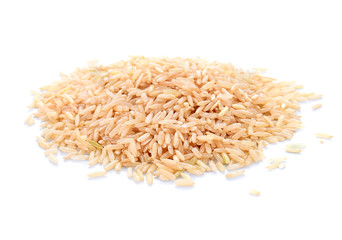 Wall Mural - Organic rice isolated on white background