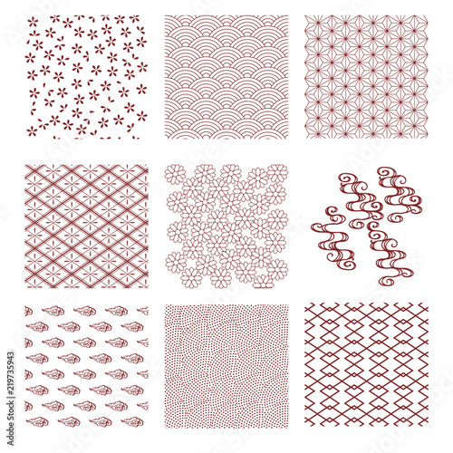 日本伝統文様のセット Stock Vector Adobe Stock