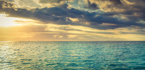 Wall Mural - seaview at sunset. amazing landscape. panorama