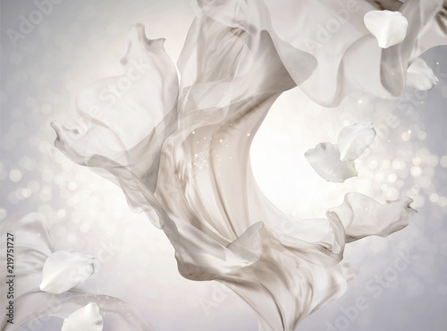 Fotografía Pearl white chiffon design element