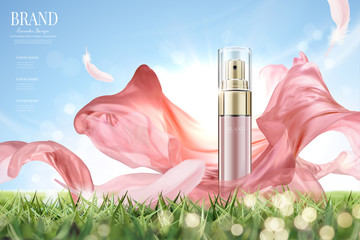 Cosmetic spray ads