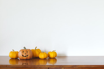 halloween pumpkin on wooden