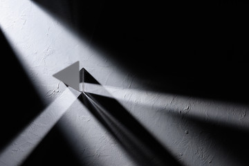 prism refracting light top view