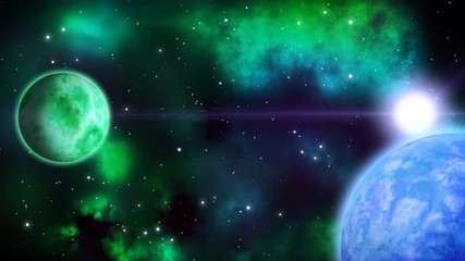 Wall Mural - Sci-fi space scene. Loop.