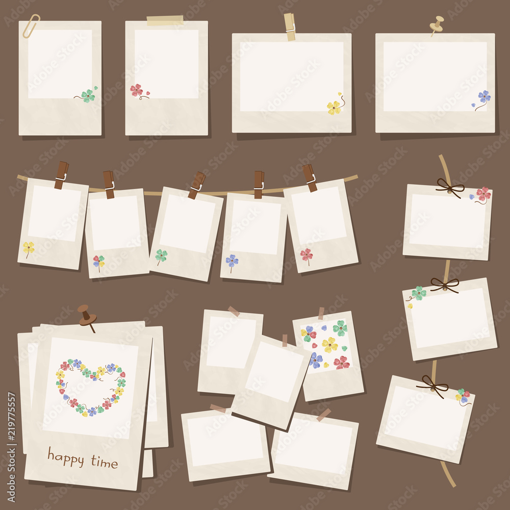 水彩　クローバー　フォトフレーム　セット