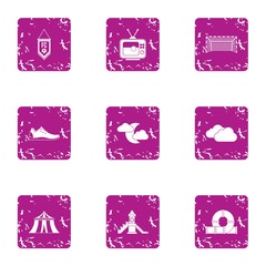 Poster - Field of entertainment icons set. Grunge set of 9 field of entertainment vector icons for web isolated on white background