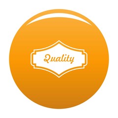 Quality label icon. Simple illustration of quality label vector icon for any design orange