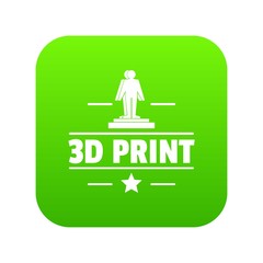 Poster - Process 3d printing icon green vector isolated on white background
