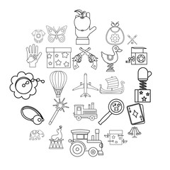Poster - Babyhood icons set. Outline set of 25 babyhood vector icons for web isolated on white background