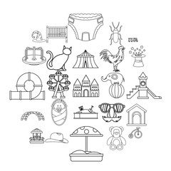 Poster - Boyishness icons set. Outline set of 25 boyishness vector icons for web isolated on white background