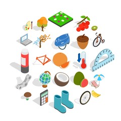 Poster - Parenting icons set. Isometric set of 25 parenting vector icons for web isolated on white background