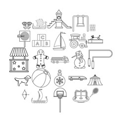 Poster - Dotish icons set. Outline set of 25 dotish vector icons for web isolated on white background