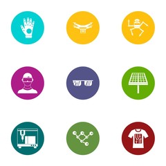 Poster - Robot play icons set. Flat set of 9 robot play vector icons for web isolated on white background