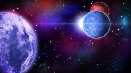 Wall Mural - Planets in space. Loop.