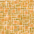 Watercolor abstract geometric tile in terracotta. Hand painted mosaic seamless pattern