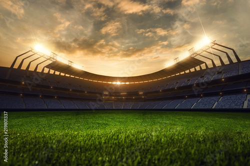 Fotomural 3d render emptry stadium evening