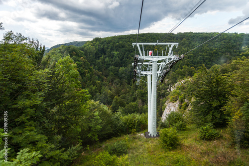 Photo Support cable car in the Moravian Karst, Czech Republic.