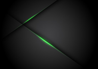 Poster - Abstract green light line cross shadow on black blank space design modern futuristic technology background vector illustration.