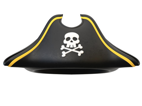 Pirate hat isolated on white background 3d rendering
