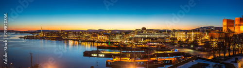 Photo Oslo city skyline panorama during twilight Norway