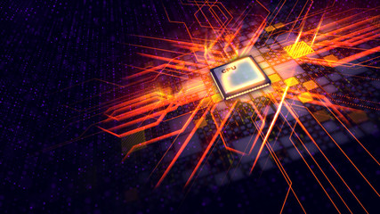 Poster - Micro CPU shapes a glittering plasma order