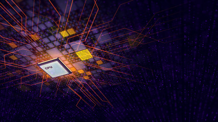 Poster - tablet cpu generates glittering plasma curves