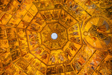 Wall Mural - Jesus Christ Angels Mosaic Dome Bapistry Saint John Florence Italy