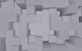 Fototapeta Perspektywa 3d - Abstract gray elegant cube geometric background. Chaotically advanced rectangular bars. 3D Rendering, 3D illustration