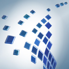 Fototapete - Abstract pattern with blue sparse squares. Vector