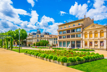 Wall Mural - View of the Gambetta square in Carcassonne, France